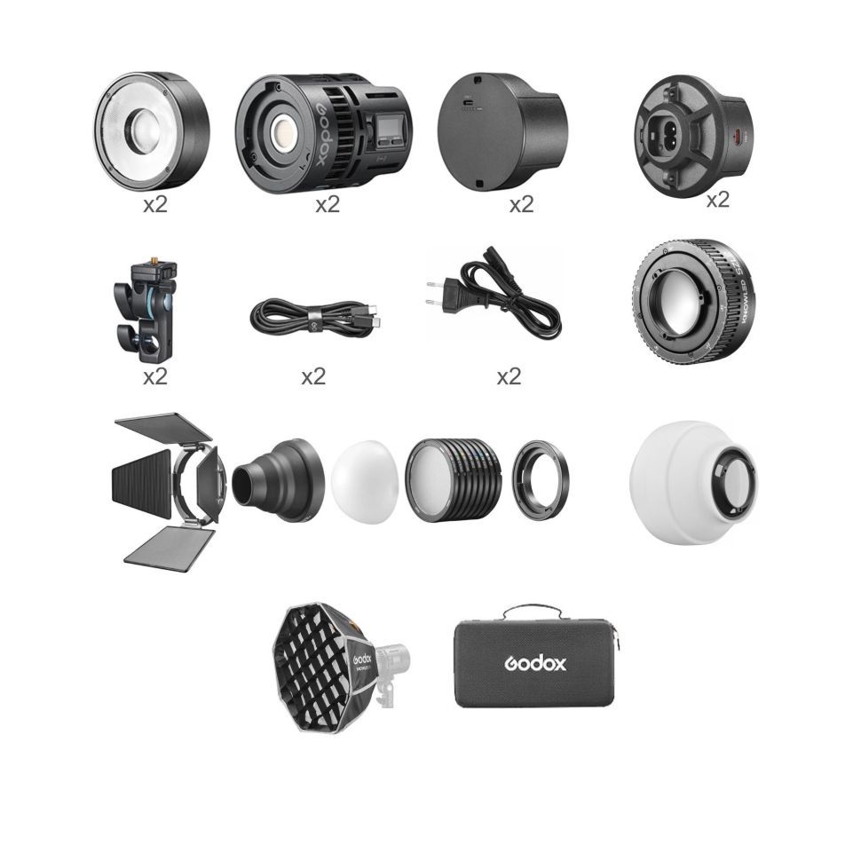 Набор Godox RS60R-2K из двух RGB видео осветителей RS60R
