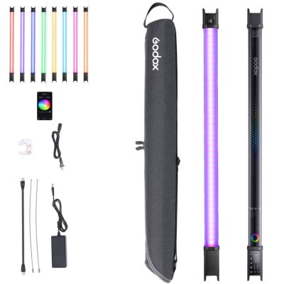 Світлодіодна Трубка Godox TL60 RGB повнокольорове відео-світло / вбудований акумулятор / бі-колор режим 2700K-6500K / CRI 96 / TLCI 98 / керування DMX та через додаток