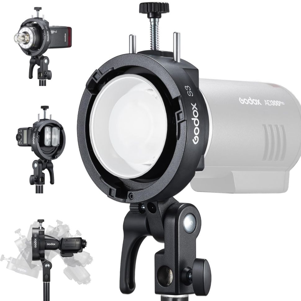 Держатель Godox S3 Type с байонетом Bowens для Накамерных Вспышек