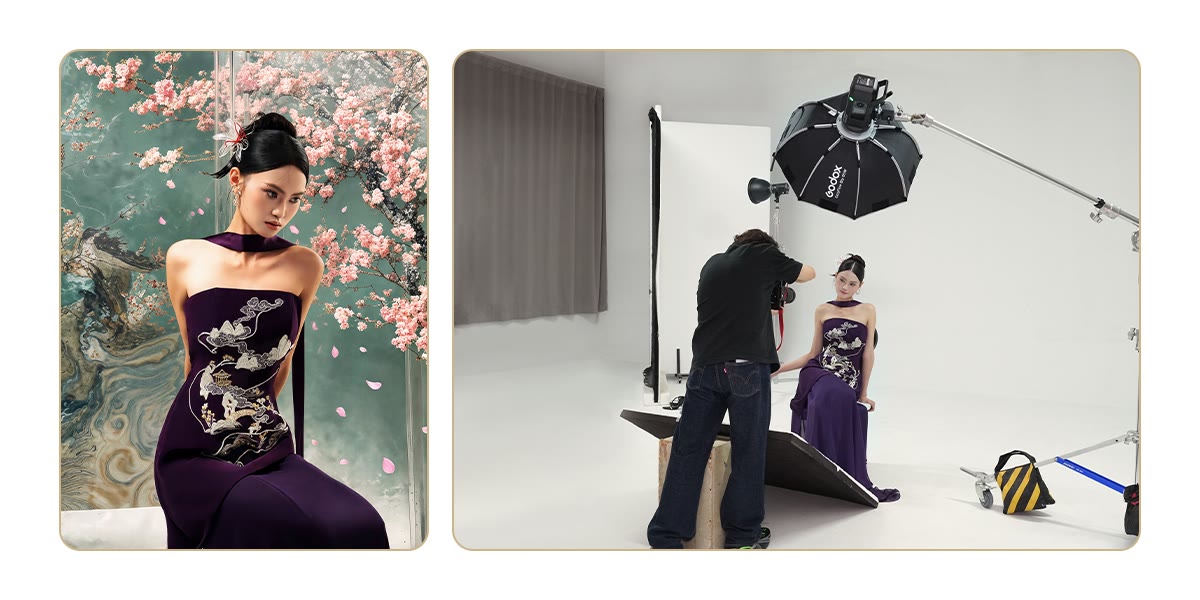 Съёмка с beauty dish EazyFlow: студия и результат
